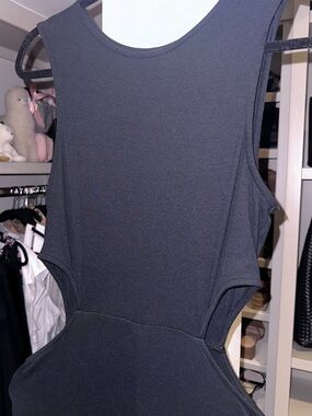 Melrose and Market Black Midi Dress with Side Cutouts
